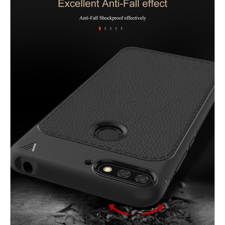 Lenuo Leshen Series for Huawei Y6 (2018)/Enjoy 8e TPU Litchi Texture Dropproof Protective Back Cover Case