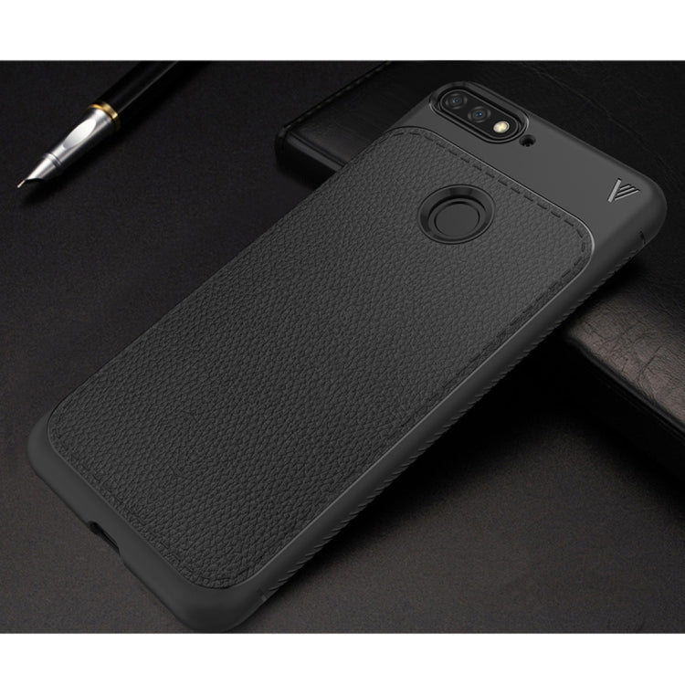 Lenuo Leshen Series for Huawei Y6 (2018)/Enjoy 8e TPU Litchi Texture Dropproof Protective Back Cover Case
