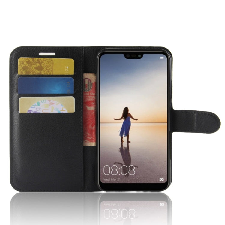For Huawei  P20 Lite PU + TPU Litchi Texture Horizontal Flip Leather Case with Wallet & Holder & Card Slots