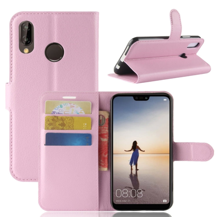 For Huawei  P20 Lite PU + TPU Litchi Texture Horizontal Flip Leather Case with Wallet & Holder & Card Slots