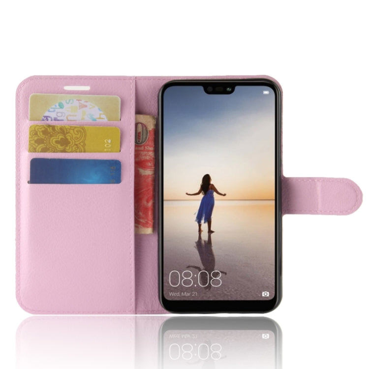 For Huawei  P20 Lite PU + TPU Litchi Texture Horizontal Flip Leather Case with Wallet & Holder & Card Slots