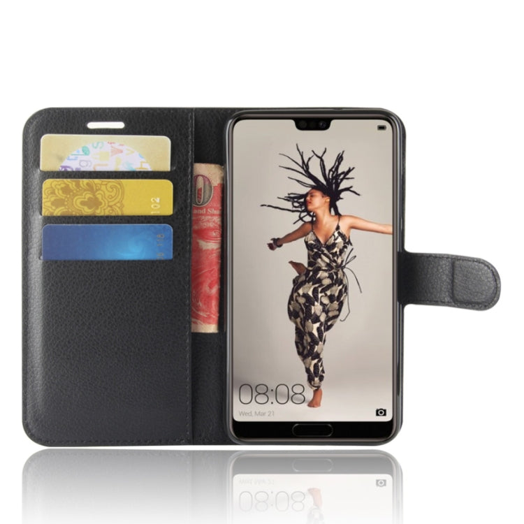 For Huawei  P20 PU + TPU Litchi Texture Horizontal Flip Leather Case with Wallet & Holder & Card Slots