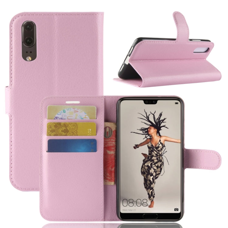 For Huawei  P20 PU + TPU Litchi Texture Horizontal Flip Leather Case with Wallet & Holder & Card Slots