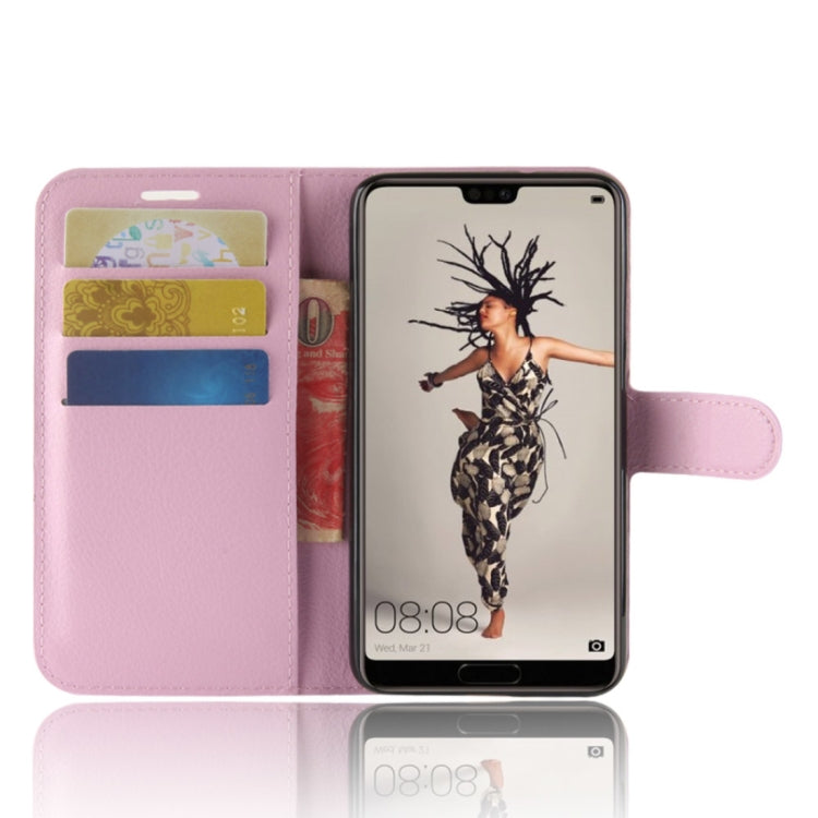 For Huawei  P20 PU + TPU Litchi Texture Horizontal Flip Leather Case with Wallet & Holder & Card Slots