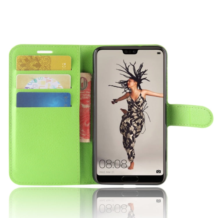 For Huawei  P20 PU + TPU Litchi Texture Horizontal Flip Leather Case with Wallet & Holder & Card Slots