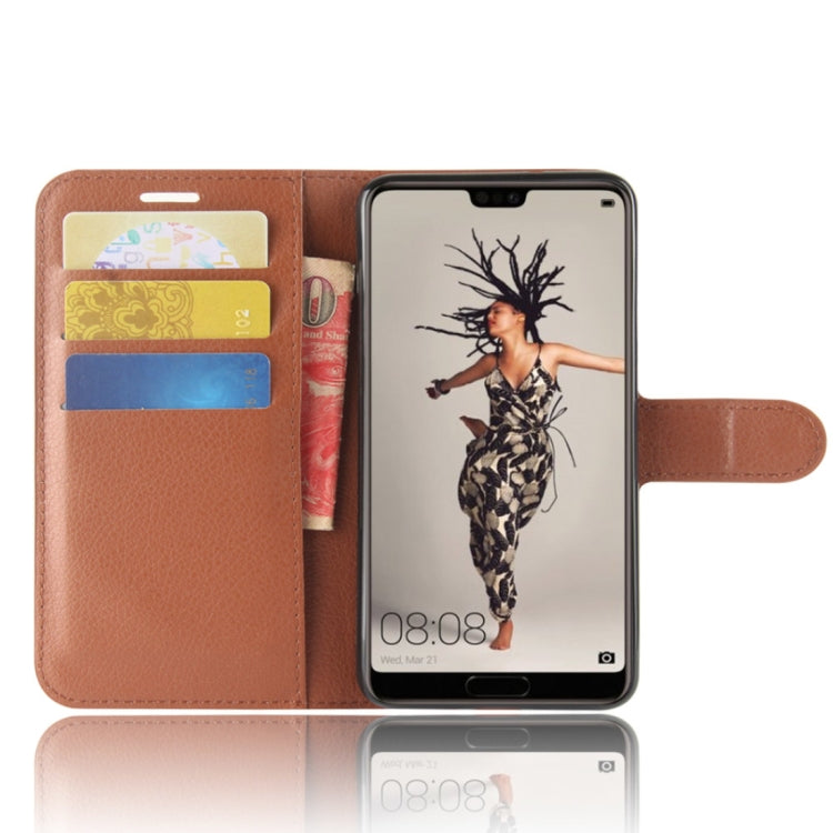 For Huawei  P20 PU + TPU Litchi Texture Horizontal Flip Leather Case with Wallet & Holder & Card Slots