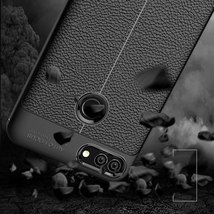 For Huawei Y9 (2018) / Enjoy 8 Plus Litchi Texture Soft TPU Protective Back Cover Case