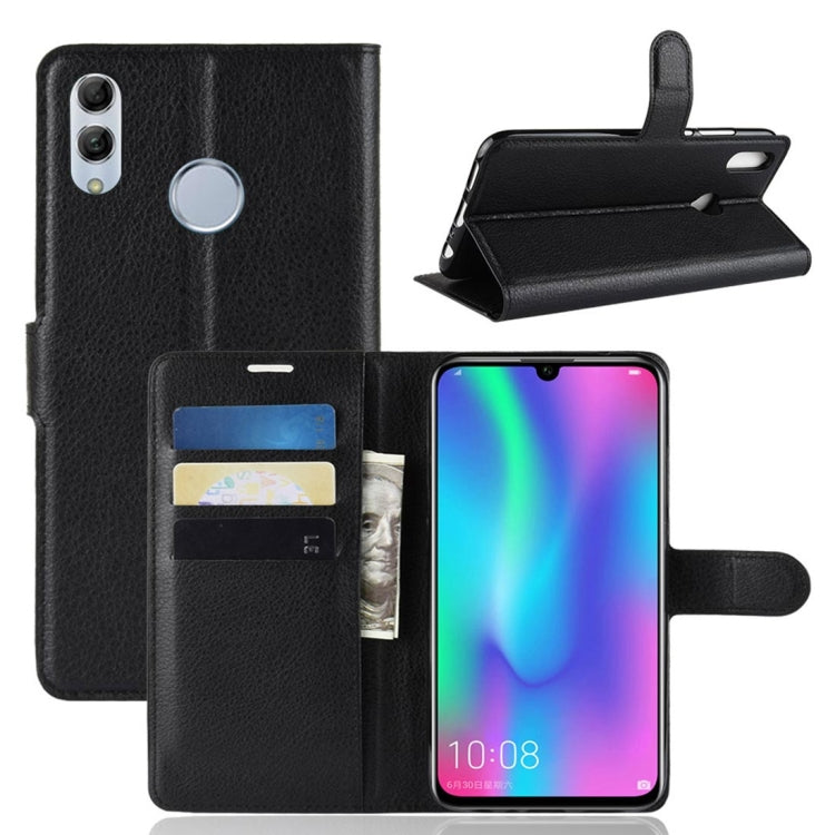 PU + TPU Litchi Texture Horizontal Flip Leather Case with Wallet & Holder & Card Slots for Huawei Honor 10 Lite
