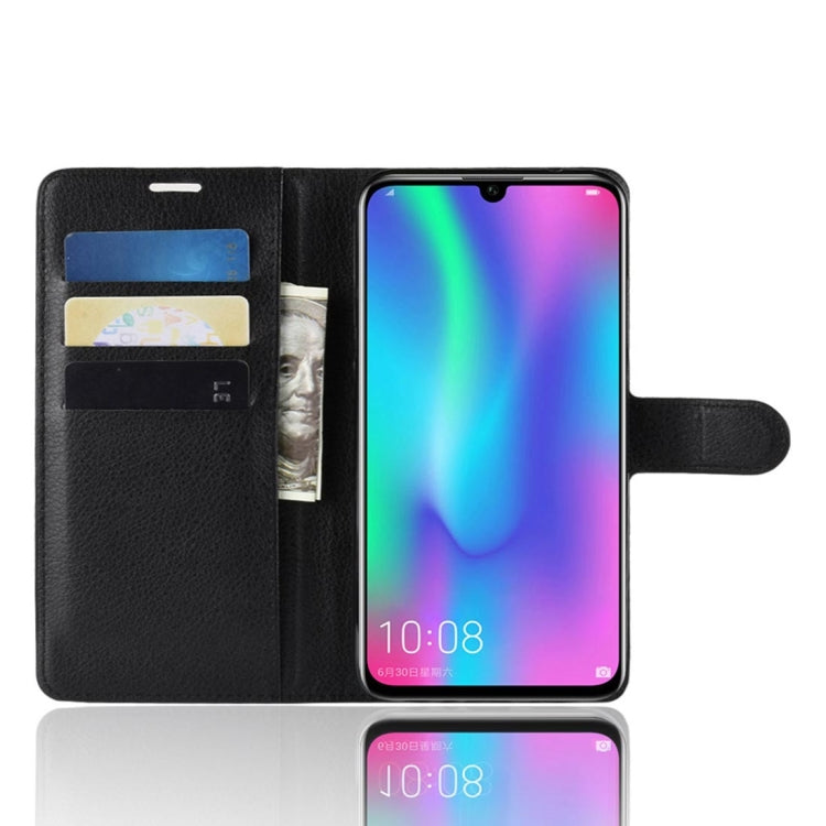 PU + TPU Litchi Texture Horizontal Flip Leather Case with Wallet & Holder & Card Slots for Huawei Honor 10 Lite