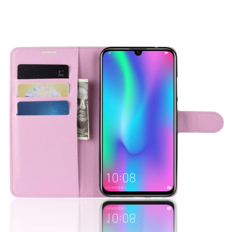 PU + TPU Litchi Texture Horizontal Flip Leather Case with Wallet & Holder & Card Slots for Huawei Honor 10 Lite