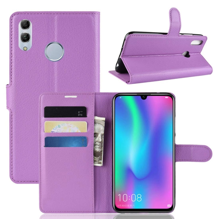 PU + TPU Litchi Texture Horizontal Flip Leather Case with Wallet & Holder & Card Slots for Huawei Honor 10 Lite