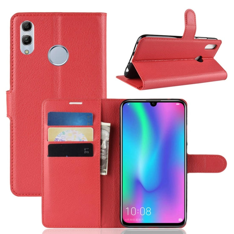 PU + TPU Litchi Texture Horizontal Flip Leather Case with Wallet & Holder & Card Slots for Huawei Honor 10 Lite