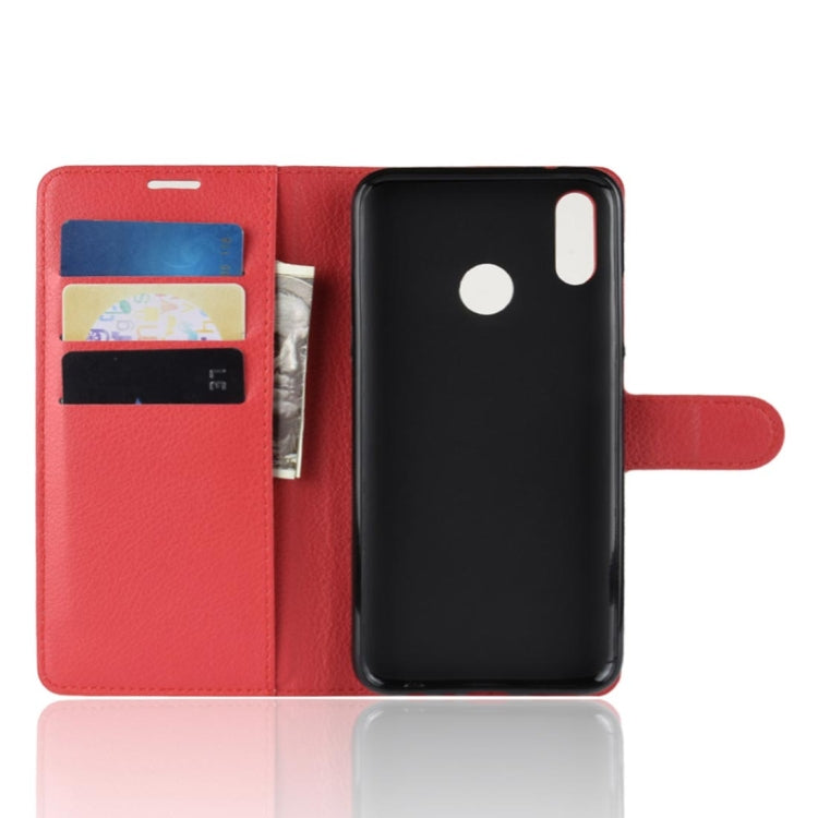 PU + TPU Litchi Texture Horizontal Flip Leather Case with Wallet & Holder & Card Slots for Huawei Honor 10 Lite