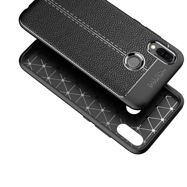 For Huawei  P20 Lite Litchi Texture Soft TPU Protective Back Cover Case