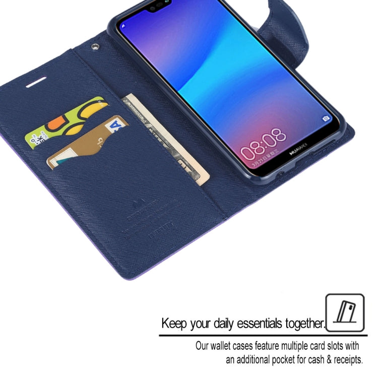 GOOSPERY FANCY DIARY Horizontal Flip PU Leather Case for Huawei P20 Lite, with Holder & Card Slots & Wallet