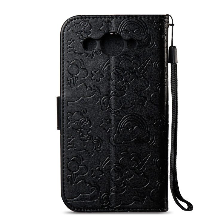 For Huawei  Y3 (2017) Pressed Horse Cloud Print Horizontal Flip Leather Case with Holder & Card Slots & Wallet & Lanyard