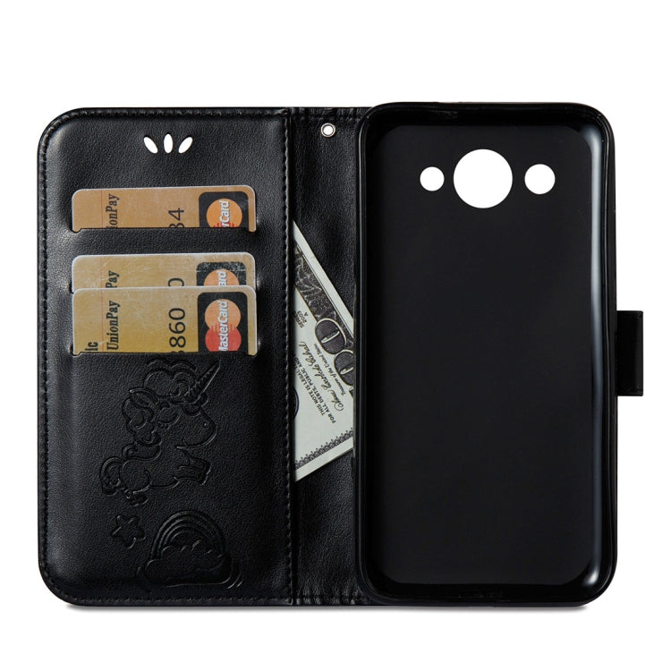 For Huawei  Y3 (2017) Pressed Horse Cloud Print Horizontal Flip Leather Case with Holder & Card Slots & Wallet & Lanyard