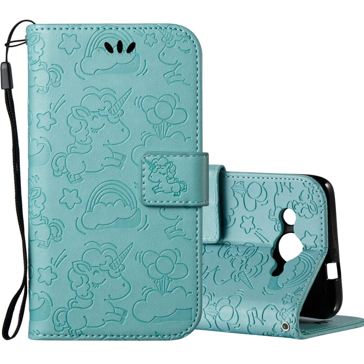 For Huawei  Y3 (2017) Pressed Horse Cloud Print Horizontal Flip Leather Case with Holder & Card Slots & Wallet & Lanyard