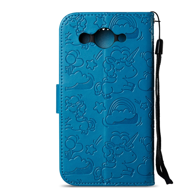 For Huawei  Y3 (2017) Pressed Horse Cloud Print Horizontal Flip Leather Case with Holder & Card Slots & Wallet & Lanyard