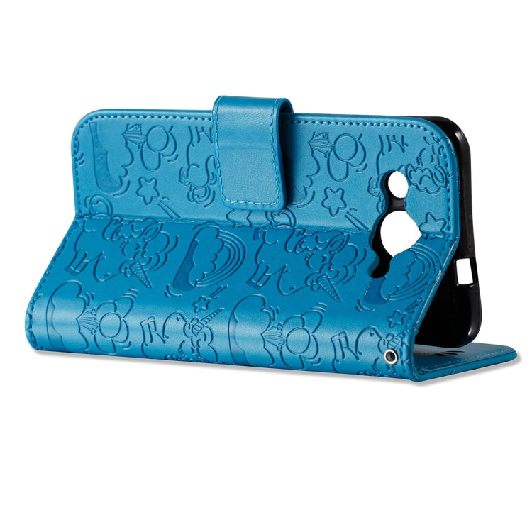 For Huawei  Y3 (2017) Pressed Horse Cloud Print Horizontal Flip Leather Case with Holder & Card Slots & Wallet & Lanyard