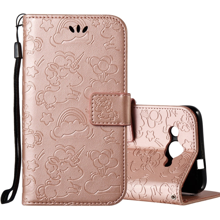 For Huawei  Y3 (2017) Pressed Horse Cloud Print Horizontal Flip Leather Case with Holder & Card Slots & Wallet & Lanyard