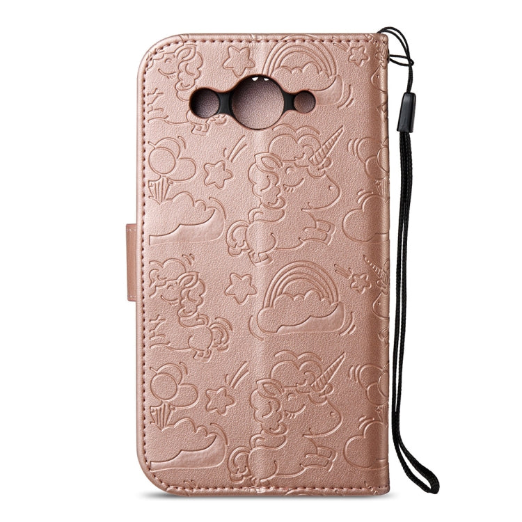 For Huawei  Y3 (2017) Pressed Horse Cloud Print Horizontal Flip Leather Case with Holder & Card Slots & Wallet & Lanyard