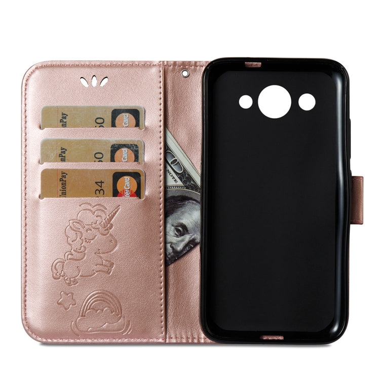 For Huawei  Y3 (2017) Pressed Horse Cloud Print Horizontal Flip Leather Case with Holder & Card Slots & Wallet & Lanyard