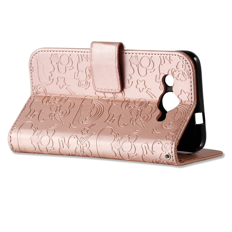 For Huawei  Y3 (2017) Pressed Horse Cloud Print Horizontal Flip Leather Case with Holder & Card Slots & Wallet & Lanyard