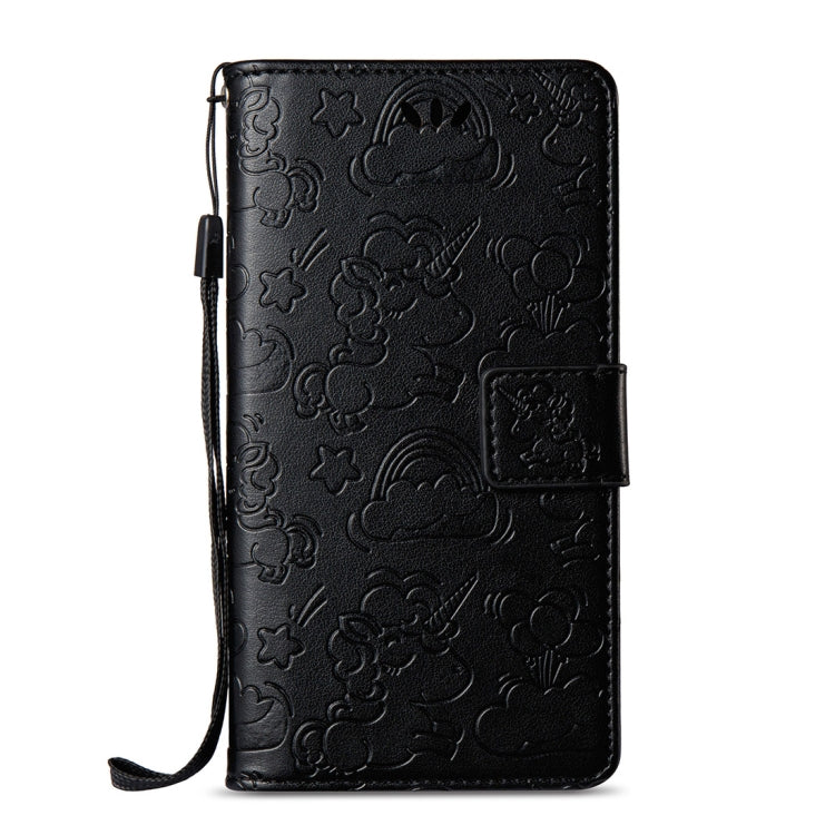 For Huawei  Y5 (2017) Pressed Horse Cloud Print Horizontal Flip Leather Case with Holder & Card Slots & Wallet & Lanyard