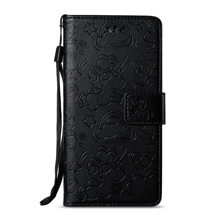 For Huawei  Honor P8 Lite (2017) Pressed Horse Cloud Print Horizontal Flip Leather Case with Holder & Card Slots & Wallet & Lanyard