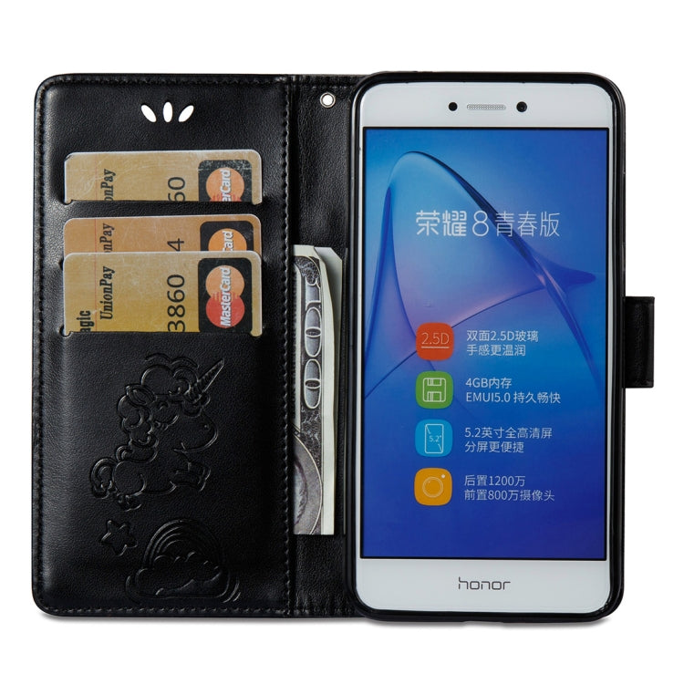 For Huawei  Honor P8 Lite (2017) Pressed Horse Cloud Print Horizontal Flip Leather Case with Holder & Card Slots & Wallet & Lanyard