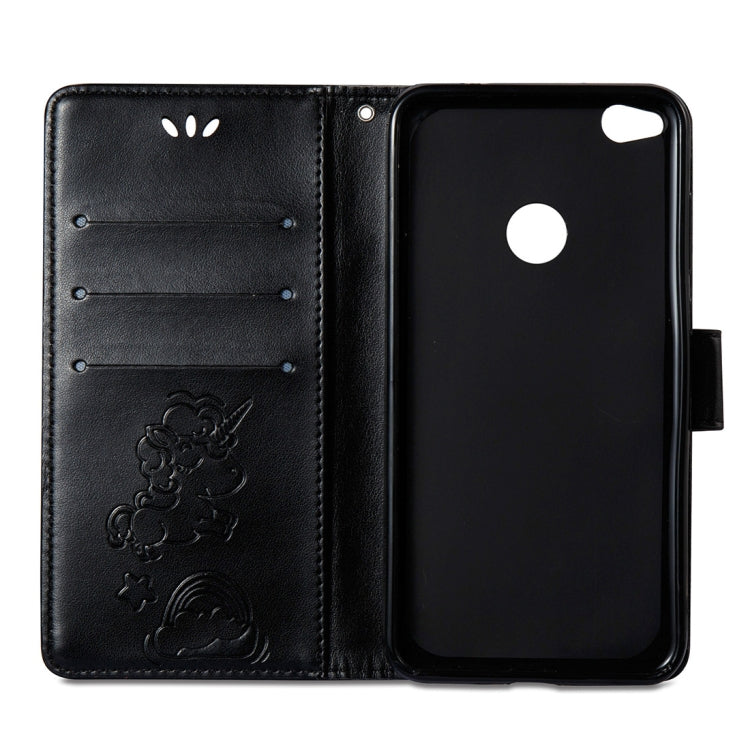 For Huawei  Honor P8 Lite (2017) Pressed Horse Cloud Print Horizontal Flip Leather Case with Holder & Card Slots & Wallet & Lanyard