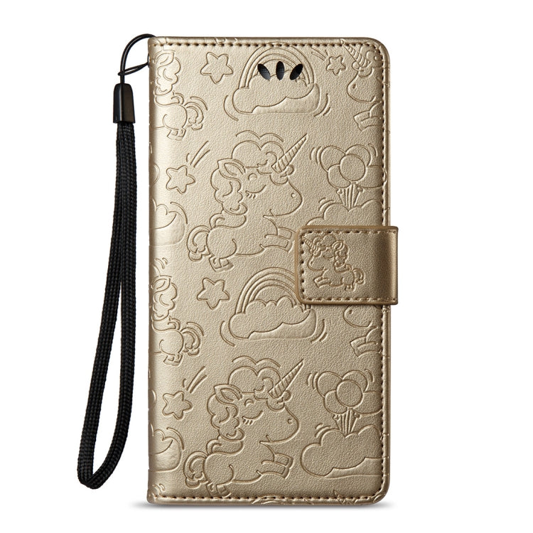 For Huawei  Honor P8 Lite (2017) Pressed Horse Cloud Print Horizontal Flip Leather Case with Holder & Card Slots & Wallet & Lanyard