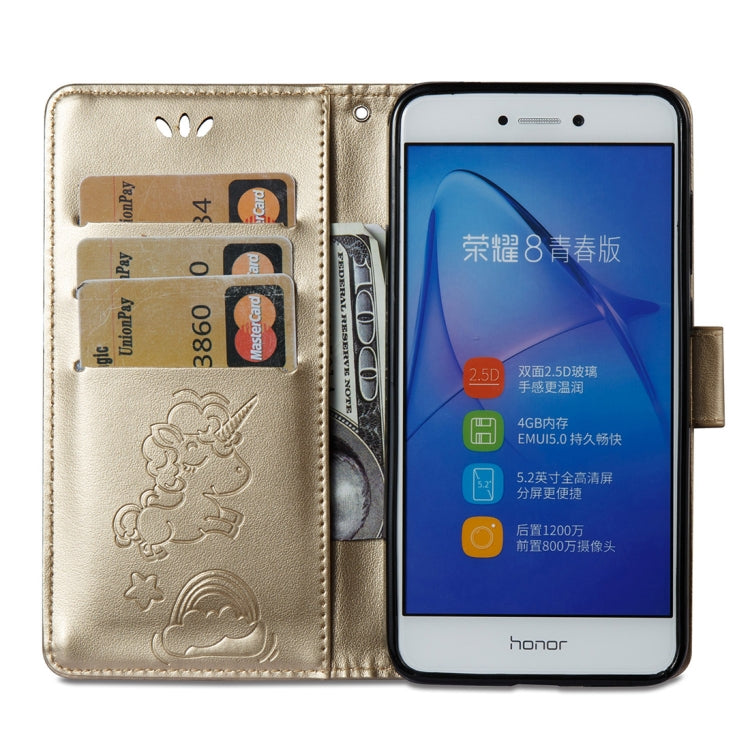 For Huawei  Honor P8 Lite (2017) Pressed Horse Cloud Print Horizontal Flip Leather Case with Holder & Card Slots & Wallet & Lanyard