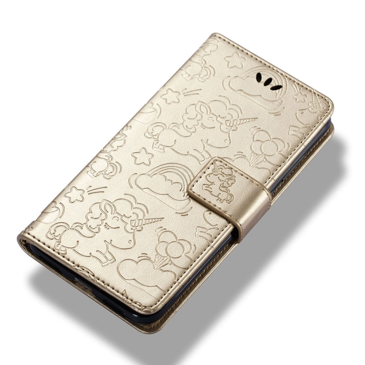 For Huawei  Honor P8 Lite (2017) Pressed Horse Cloud Print Horizontal Flip Leather Case with Holder & Card Slots & Wallet & Lanyard