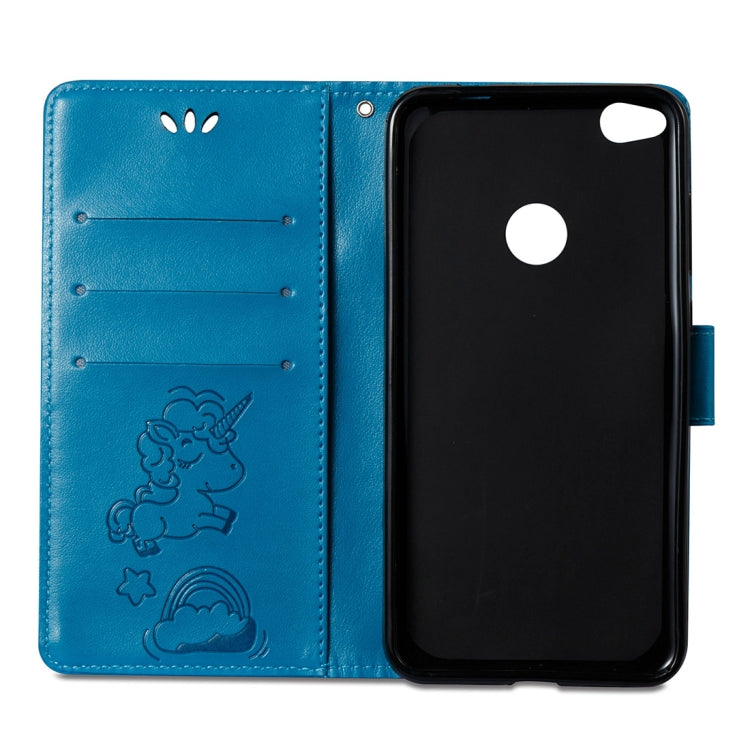 For Huawei  Honor P8 Lite (2017) Pressed Horse Cloud Print Horizontal Flip Leather Case with Holder & Card Slots & Wallet & Lanyard