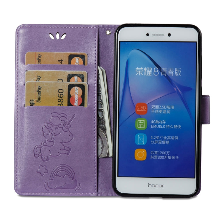 For Huawei  Honor P8 Lite (2017) Pressed Horse Cloud Print Horizontal Flip Leather Case with Holder & Card Slots & Wallet & Lanyard