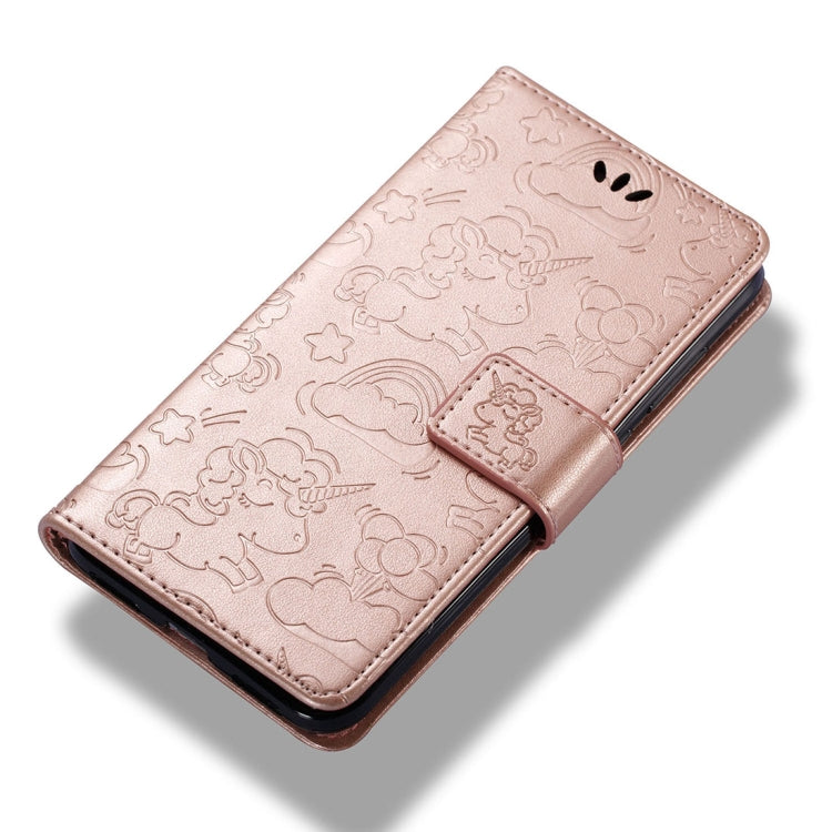 For Huawei  Honor P8 Lite (2017) Pressed Horse Cloud Print Horizontal Flip Leather Case with Holder & Card Slots & Wallet & Lanyard