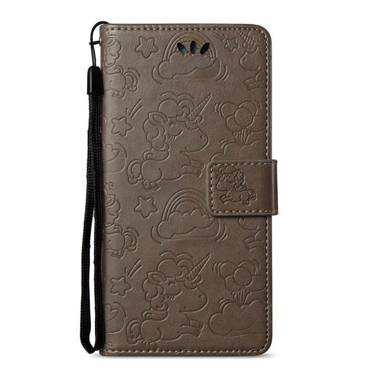 For Huawei  Honor P8 Lite (2017) Pressed Horse Cloud Print Horizontal Flip Leather Case with Holder & Card Slots & Wallet & Lanyard