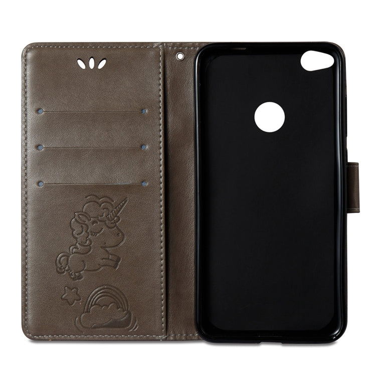 For Huawei  Honor P8 Lite (2017) Pressed Horse Cloud Print Horizontal Flip Leather Case with Holder & Card Slots & Wallet & Lanyard