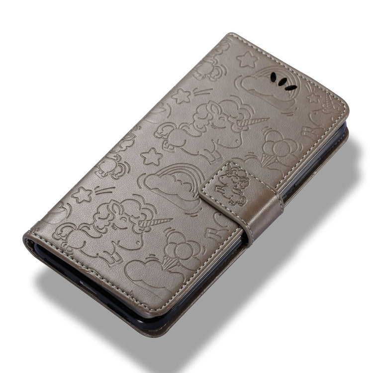 For Huawei  Honor P8 Lite (2017) Pressed Horse Cloud Print Horizontal Flip Leather Case with Holder & Card Slots & Wallet & Lanyard