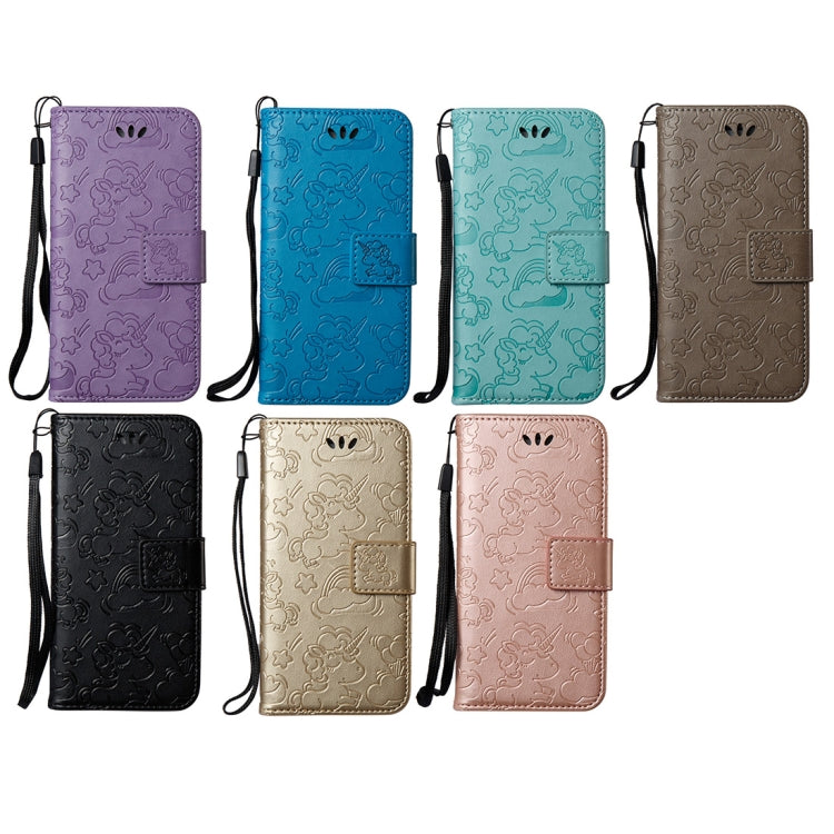 For Huawei  Honor P8 Lite (2017) Pressed Horse Cloud Print Horizontal Flip Leather Case with Holder & Card Slots & Wallet & Lanyard