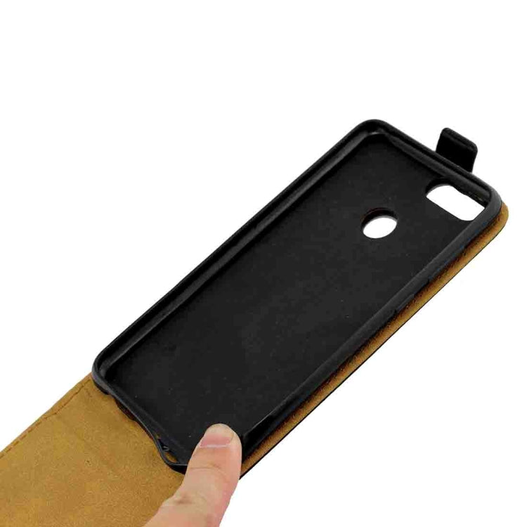 For Huawei  Honor 7X Vertical Flip Leather Protective Back Cover Case with Card Slot (Black)