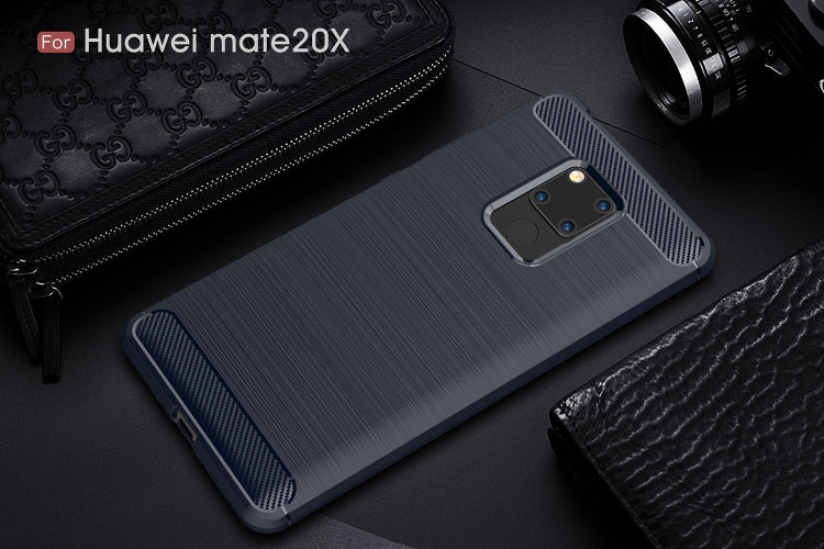 Brushed Texture Carbon Fiber Soft TPU Case for Huawei Mate 20 X