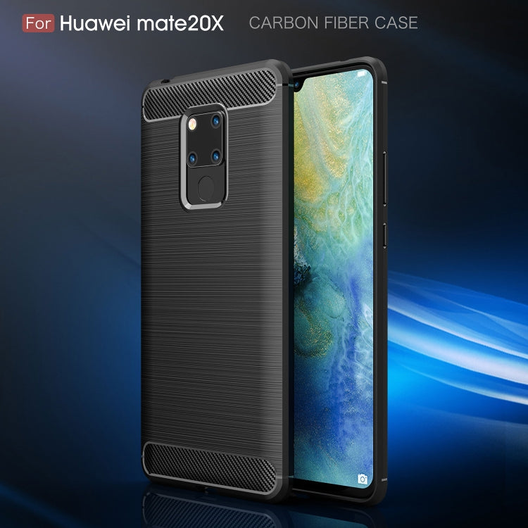 Brushed Texture Carbon Fiber Soft TPU Case for Huawei Mate 20 X