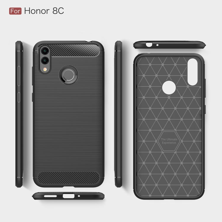 Brushed Texture Carbon Fiber Soft TPU Case for Huawei Honor 8C