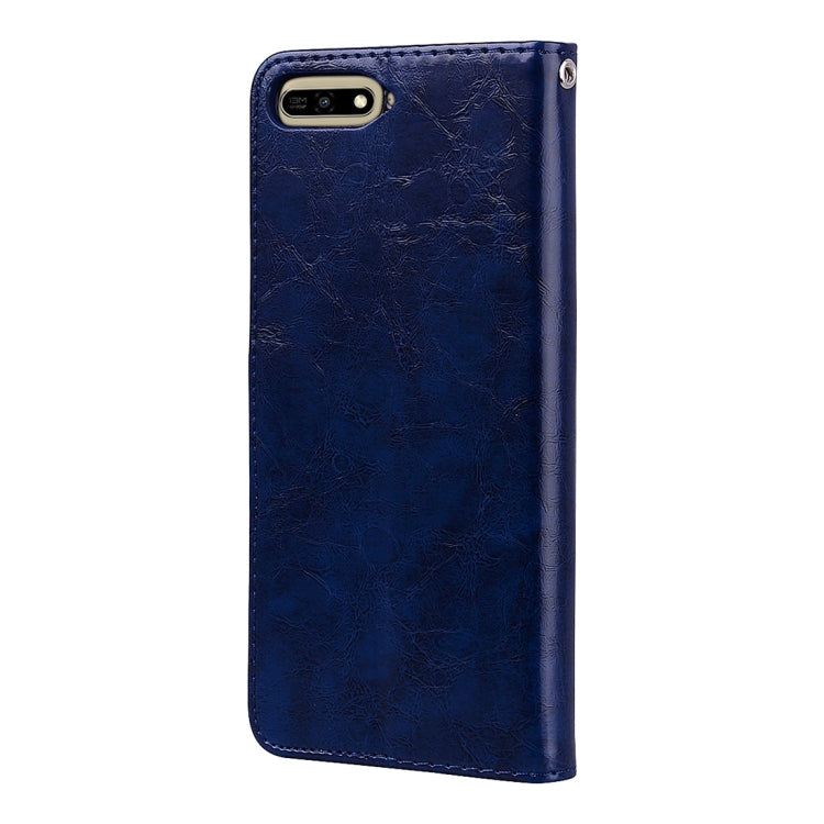 Business Style Oil Wax Texture Horizontal Flip Leather Case for Huawei Y6 (2018), with Holder & Card Slots & Wallet