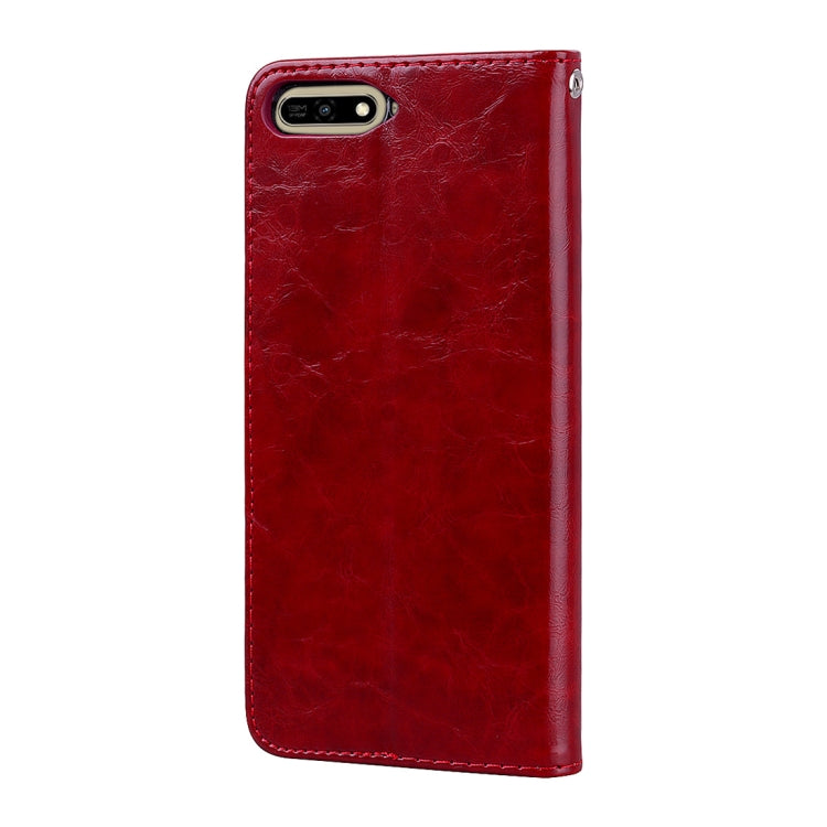 Business Style Oil Wax Texture Horizontal Flip Leather Case for Huawei Y6 (2018), with Holder & Card Slots & Wallet