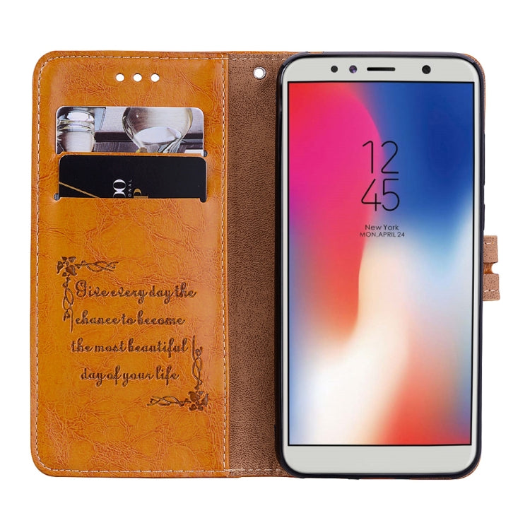 Business Style Oil Wax Texture Horizontal Flip Leather Case for Huawei Y6 (2018), with Holder & Card Slots & Wallet