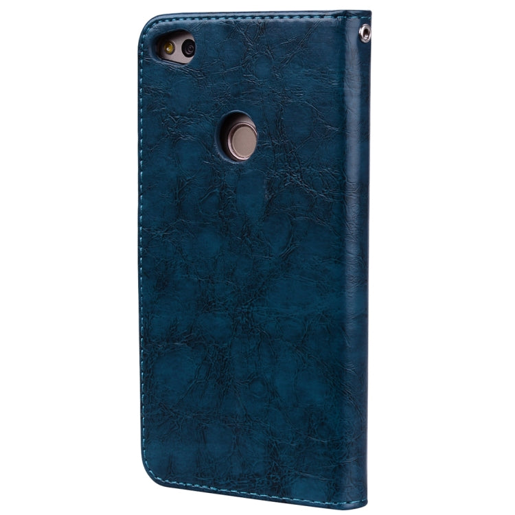 For Huawei  P8 Lite (2017) Business Style Oil Wax Texture Horizontal Flip Leather Case with Holder & Card Slots & Hand Strap